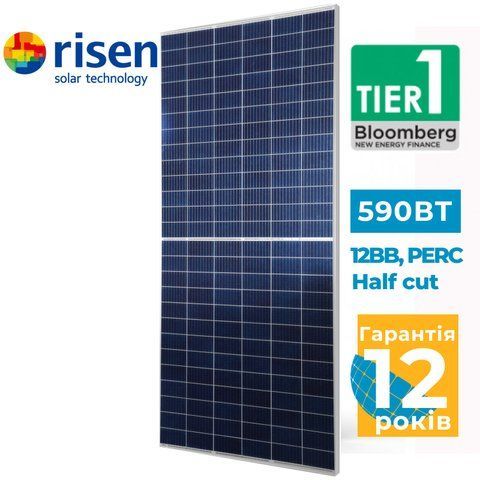 Сонячні панелі батареї 585 Вт Risen RSM120-8-585M TITAN, 585 Вт RSM585 фото